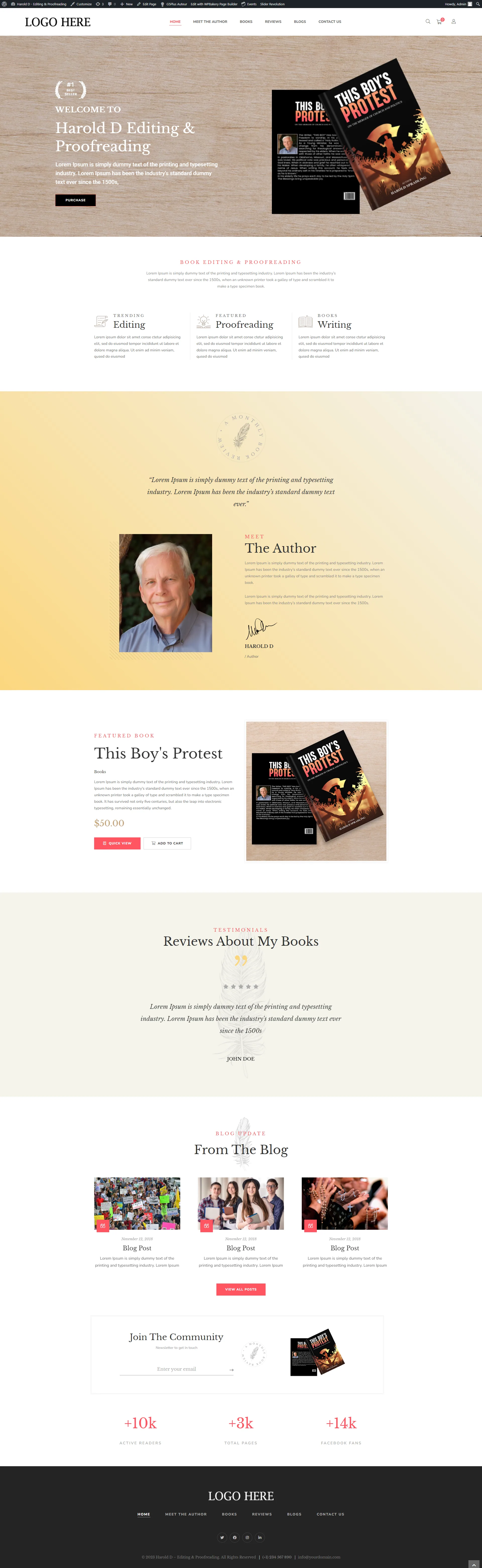 Harold D website design