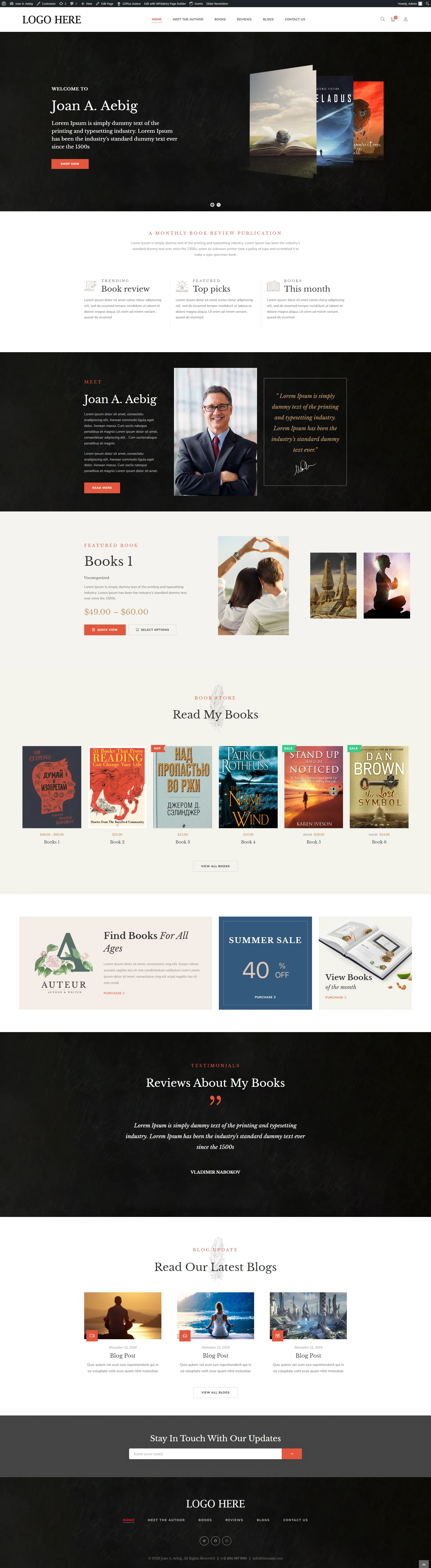 Joan A Aebig website design