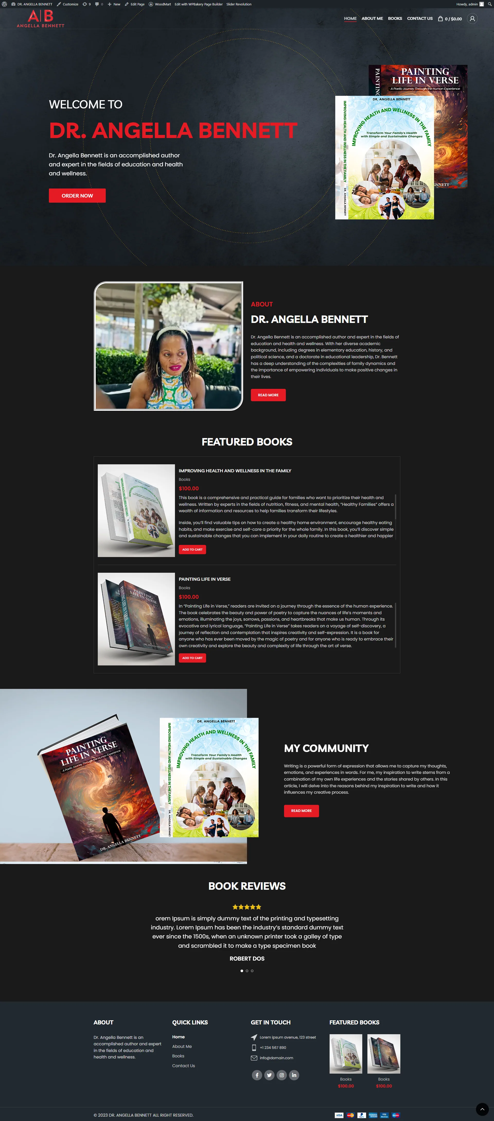 ANGELLA BENNETT website design