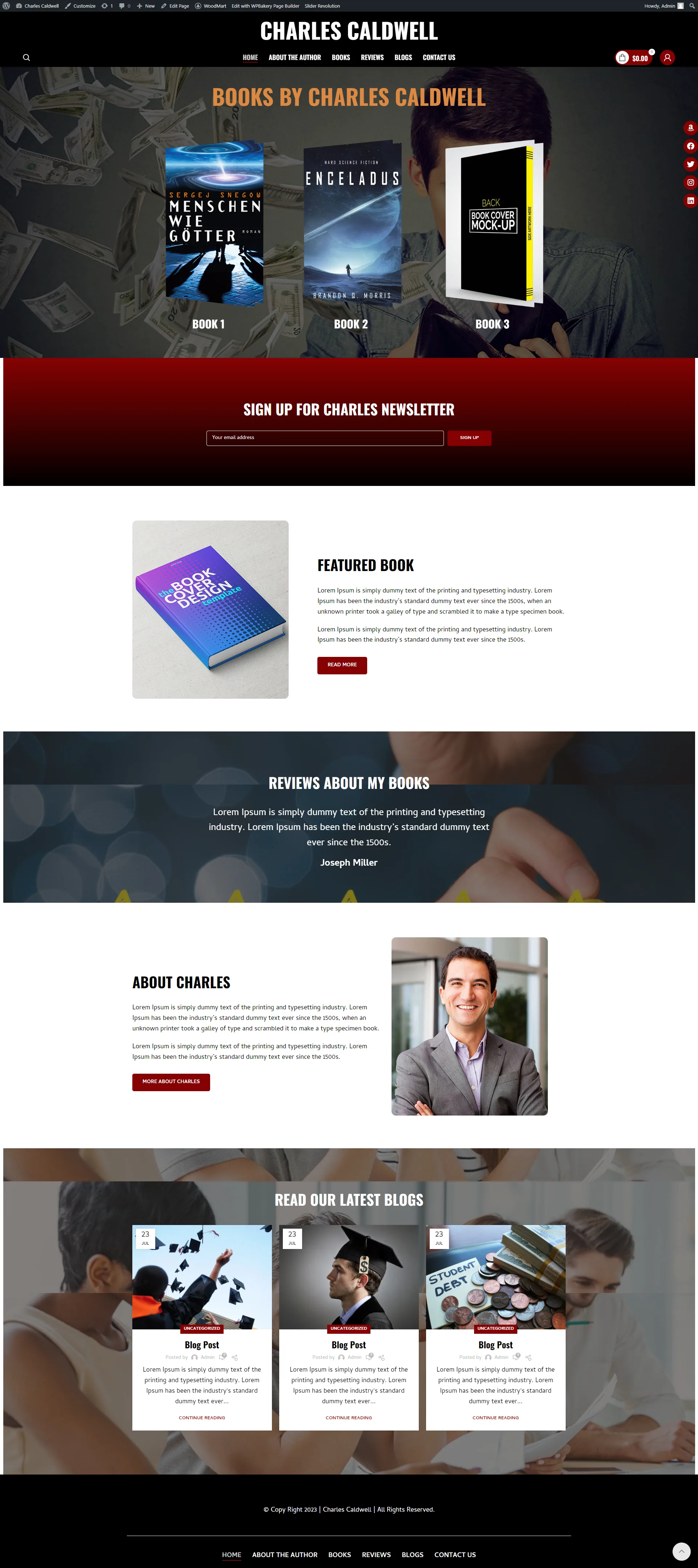 Charles Caldwell website design