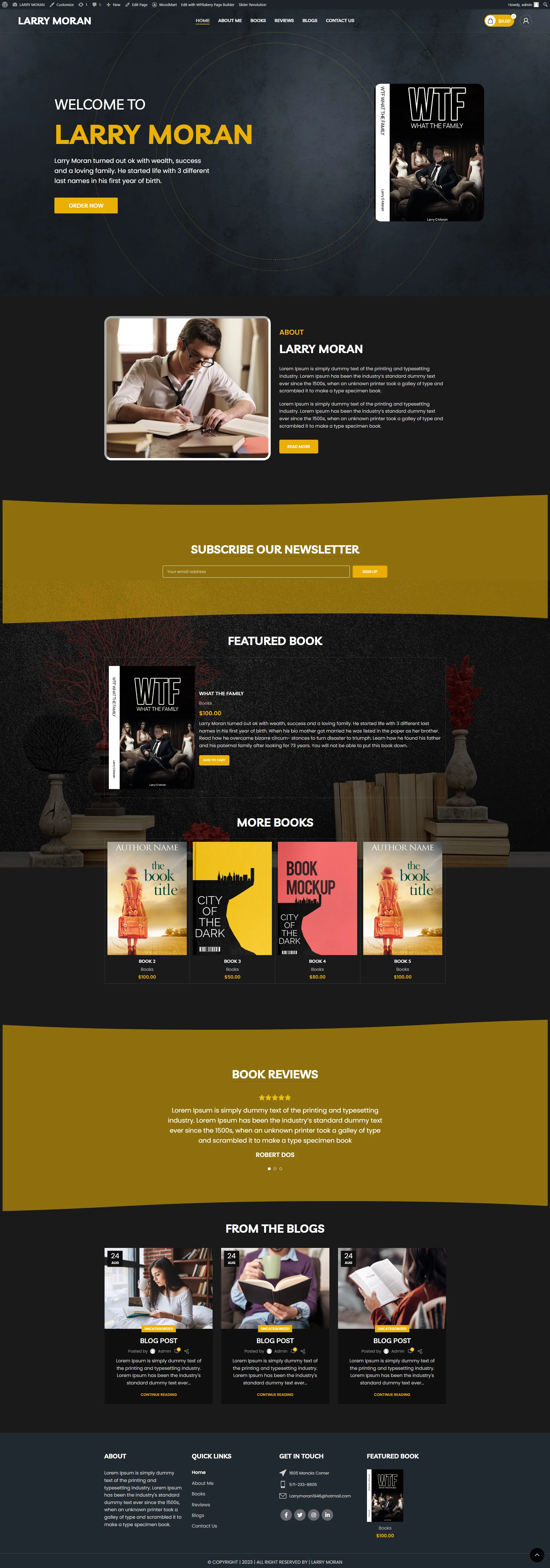 LARRY MORAN website design