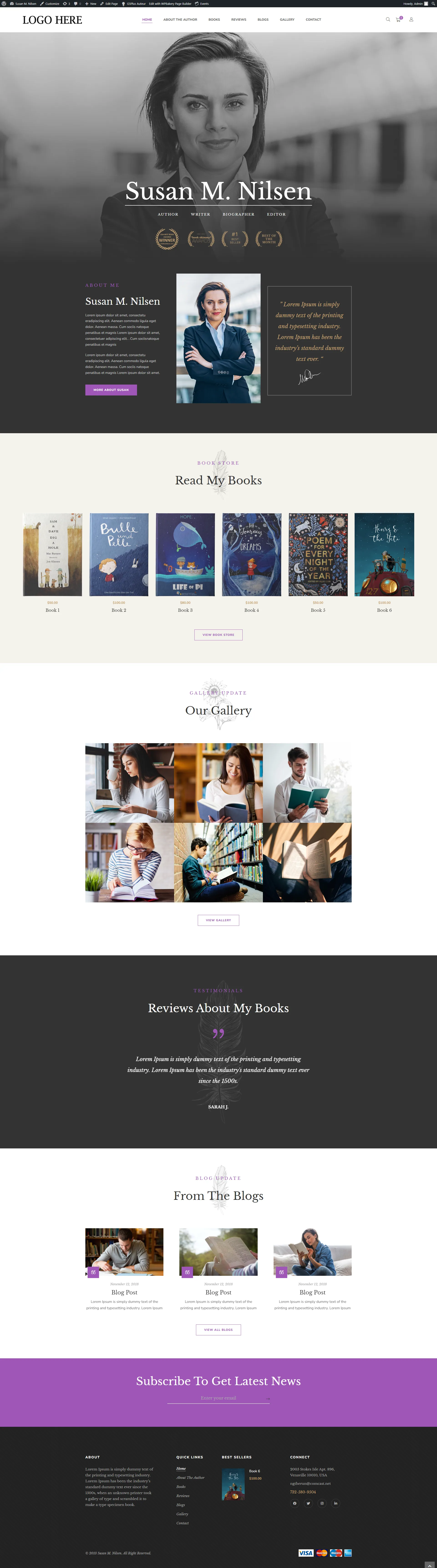 Susan Nilsen website design